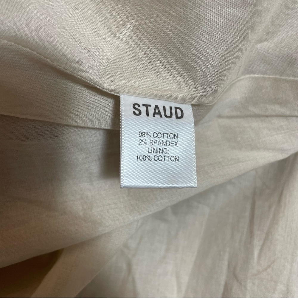 New STAUD Biscotti Tiered Sea Midi Cotton Skirt Size 24 - Picture 8 of 9